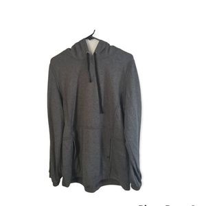 Marika Mens Hoodie Sweatshirt Gray Heathered Drawstring Kangaroo Pockets XXL